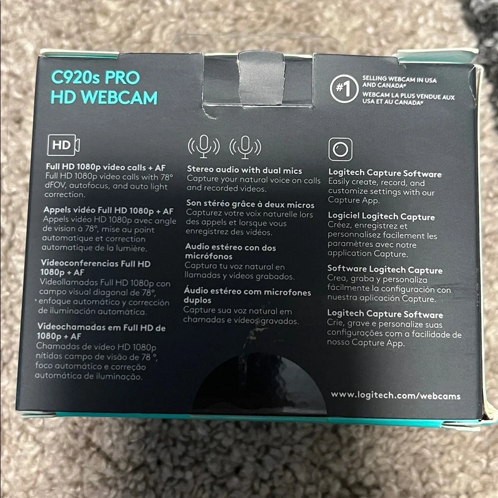 Logitech C920S Pro HD webcam, NEW!
